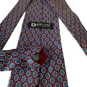 Vintage Don Loper Silk‎ Necktie Multicolor Geometric Pattern Classic Men's Tie